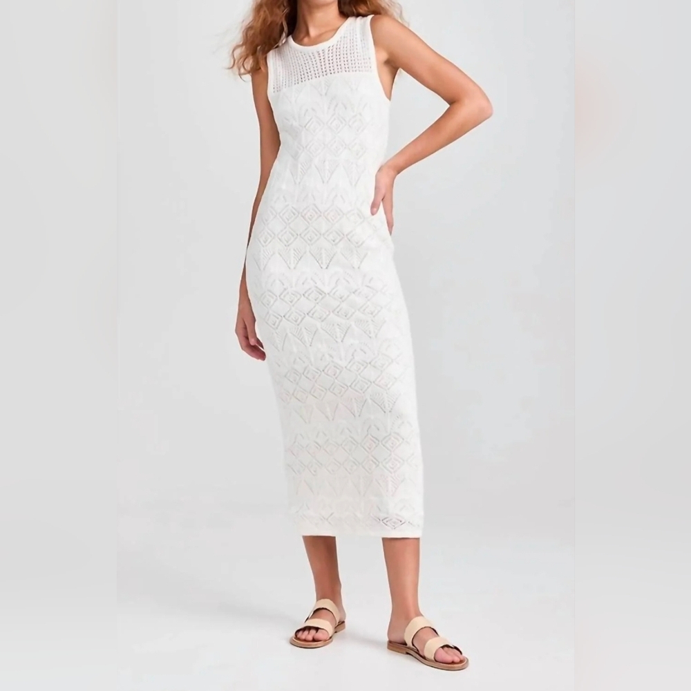 *BRAND NEW* Beach Knit Midi Dress – White – Size L – NWT